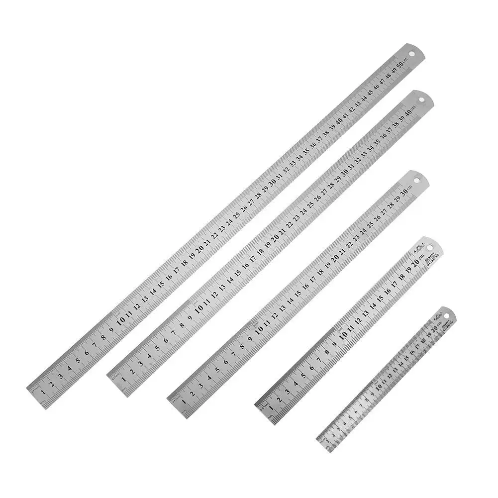 

Double Side Stainless Steel Straight Ruler Precision Measuring Tool 15/20/30/40/50cm Ruler School Office Supplies For Students