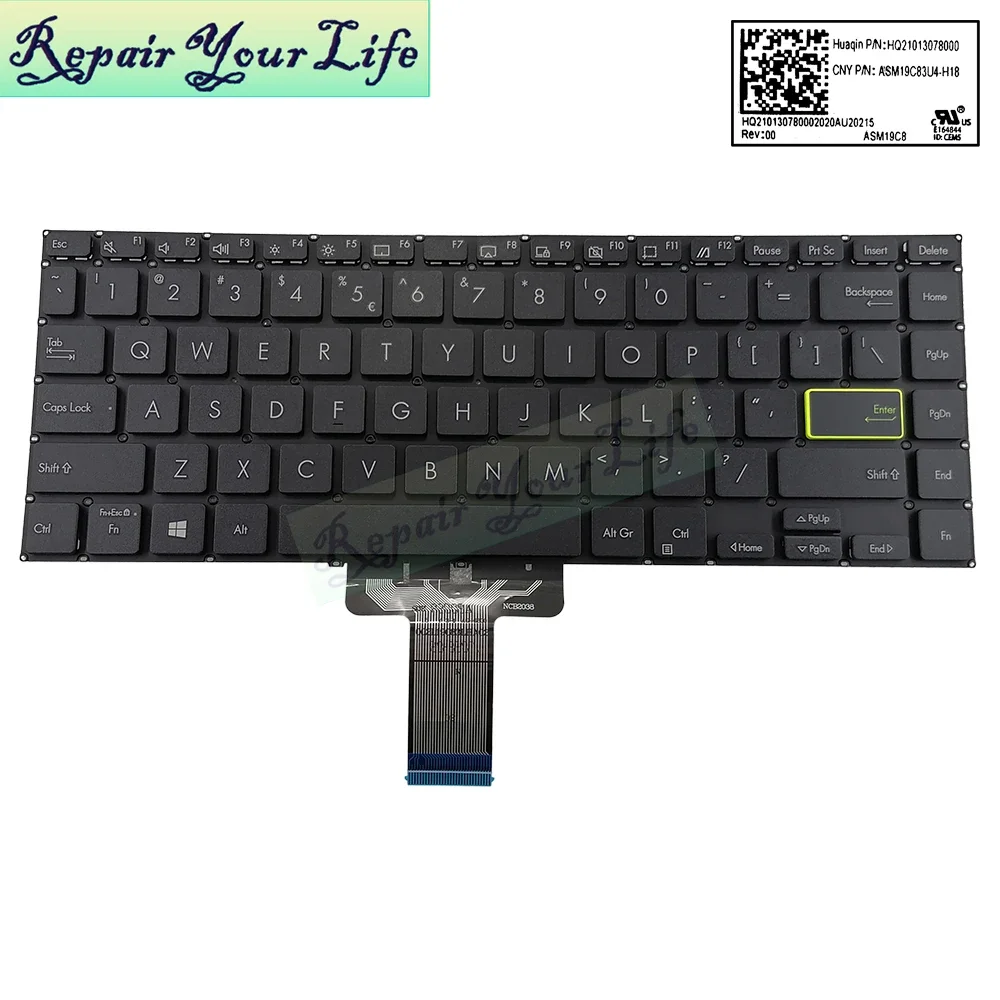 Фото TP420 UI английская клавиатура США для Asus VivoBook Flip 14 TM420 TP420UA TP420IA TP420LA США клавиатуры для ноутбуков HQ 21013078000   Новый №1