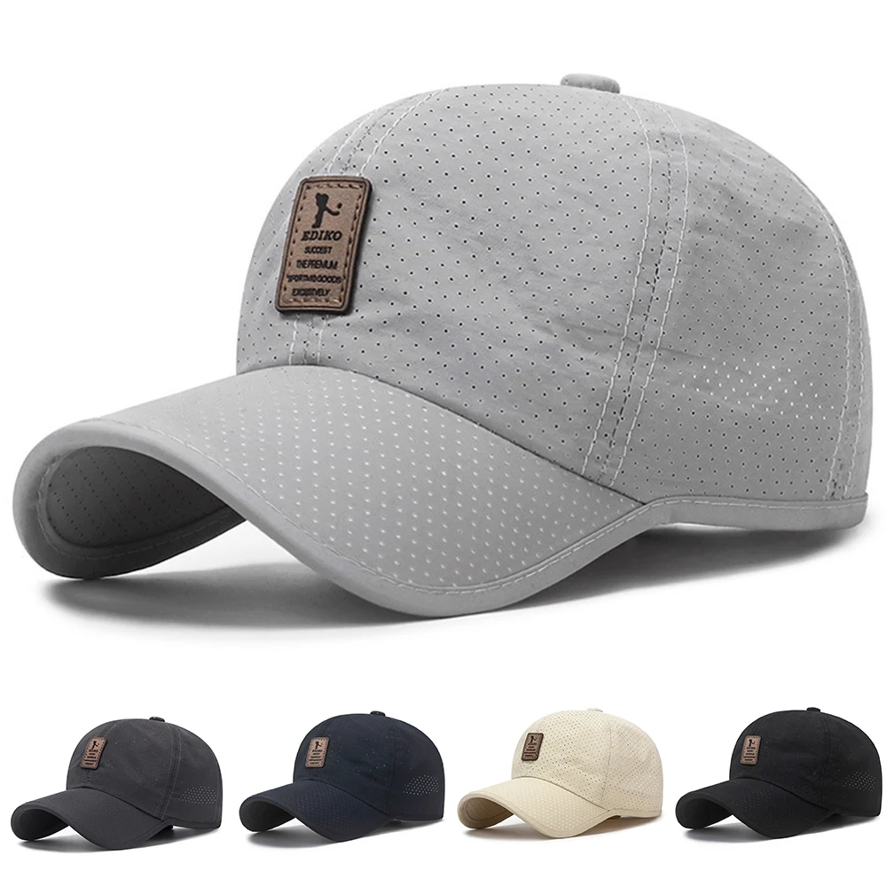 

Mesh Quick Drying Sun Hat Baseball Cap Quick Drying Hats Unisex Breathable Sport Pure Color Snapback Breathable Baseball Hat