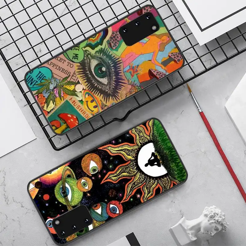 

Trippy Psychedelic Mushrooms Eye Phone Case for Samsung S20 lite S21 S10 S9 plus for Redmi Note8 9pro for Huawei Y6 cover