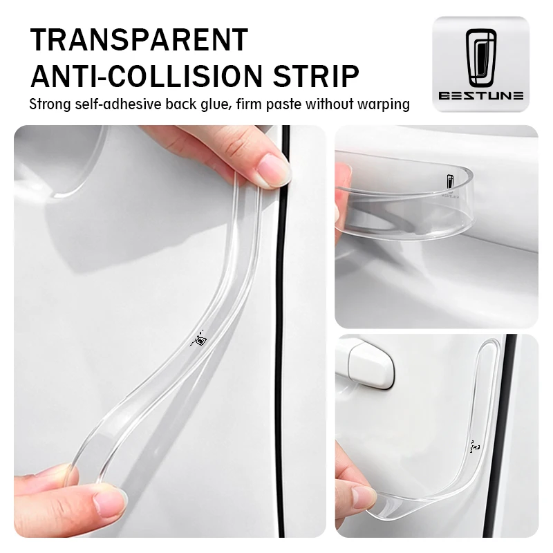 Фото Прозрачная защитная накладка на края дверей автомобиля от царапин и ударов для Bestune Yueyi 03 07 NAT B70 T77 T99 T33 B70S №1