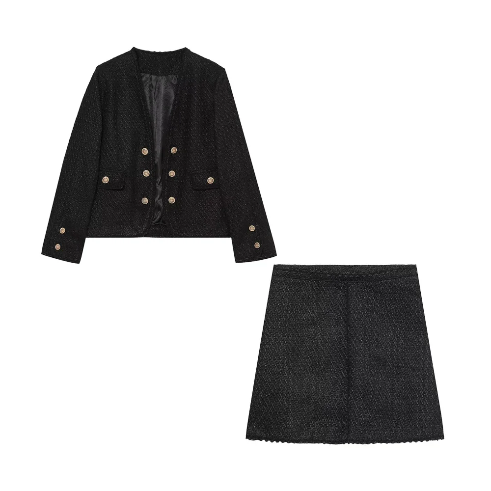 Myst &amp ZA2025 Весенний новый стиль маленькая ароматная текстура двубортное пальто с