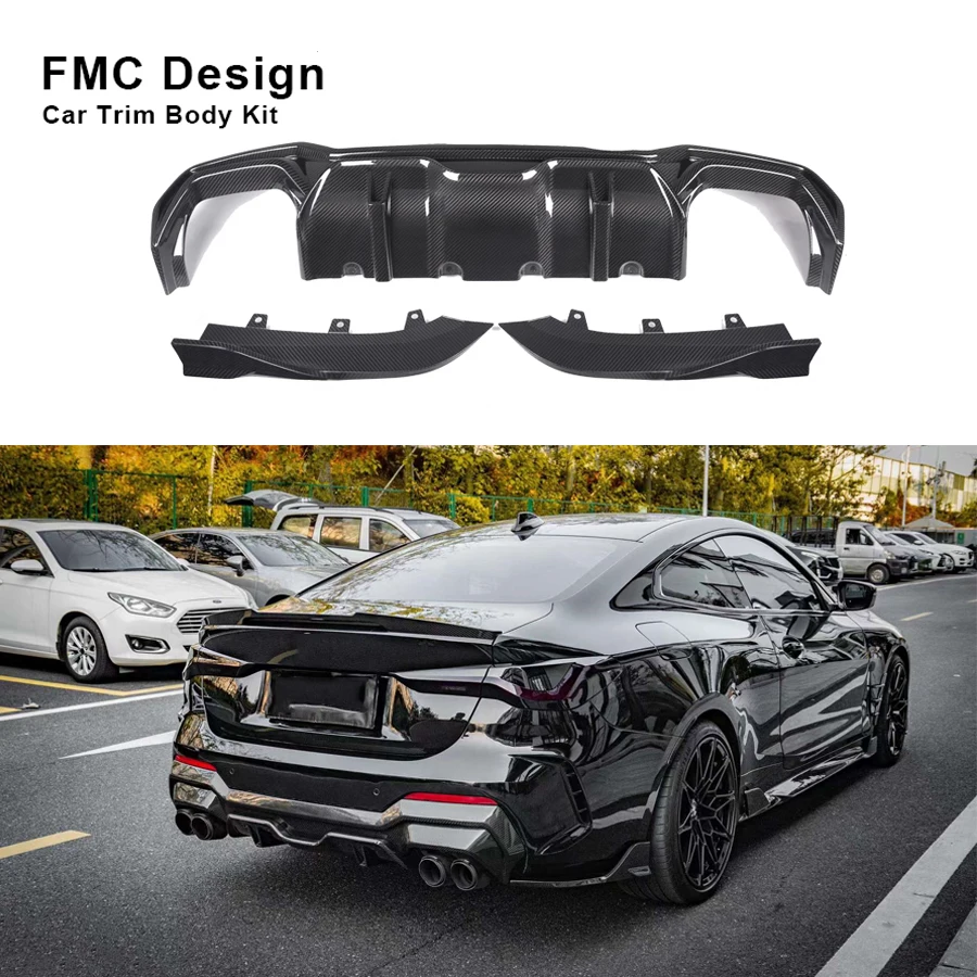 

Автомобильные бамперы SQ Style из углеродного волокна для BMW 4 серии G22 G23 Sports 2-Door 2021 + G22, диффузор заднего бампера, автомобильные аксессуары