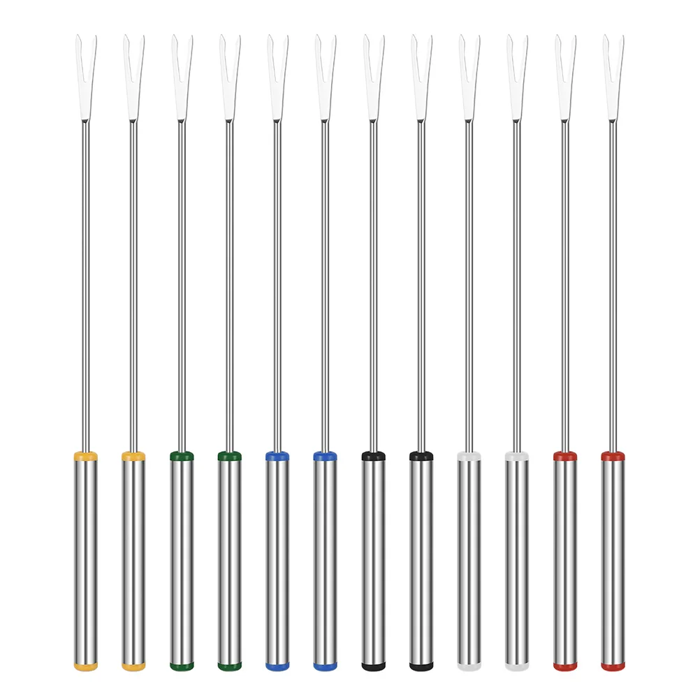 

12 Pcs Fondue Skewers Chocolate Fondue Sticks Chocolate Dinner Forks Fondue Sticks Roast Fork Chafing Dish Set