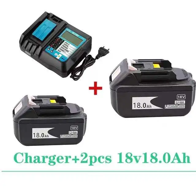 

Batterie Lithium-ion Makita 18V 18Ah Rechargeable, pour , avec chargeur 4A, BL1860, BL1840, BL1850, BL1830, BL1860B
