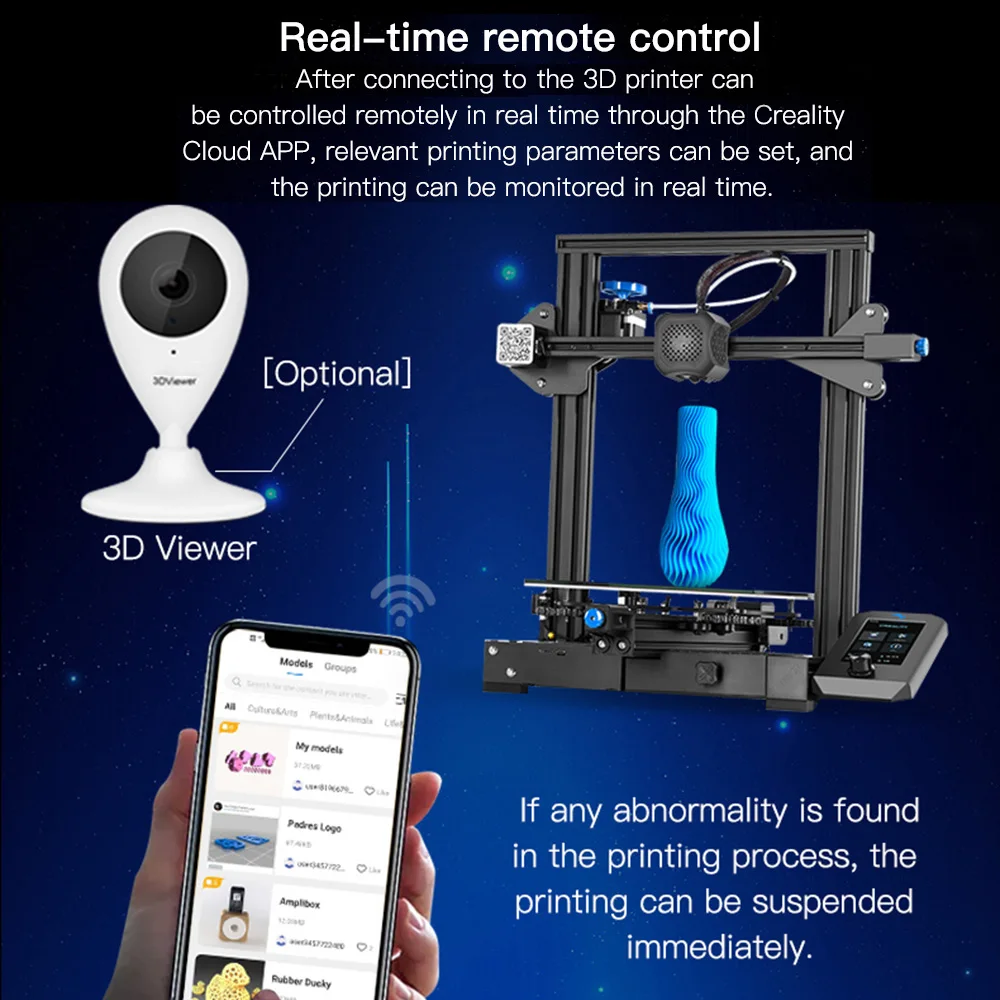 Интеллектуальный помощник Creality WiFi Box для 3D принтера Cloud Slice монитор в режиме