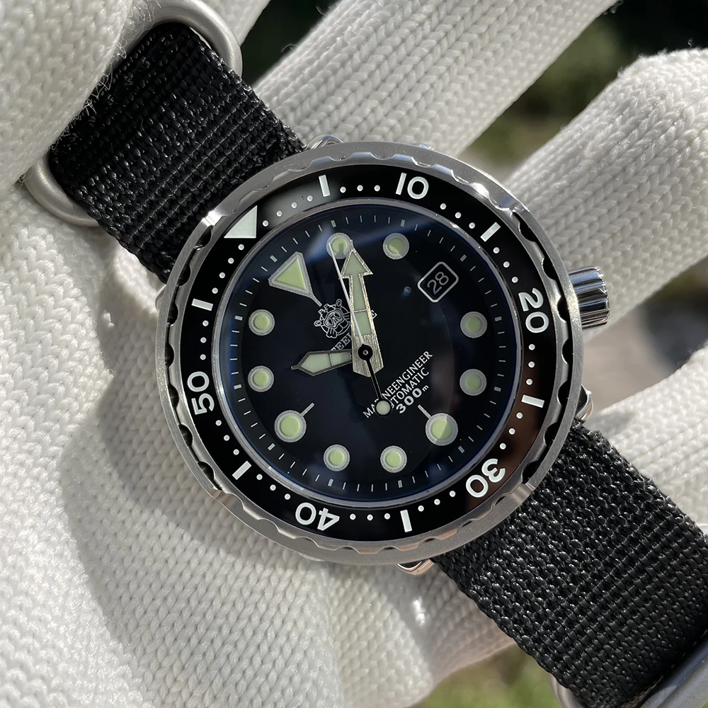 

Мужские Водонепроницаемые механические часы с черным циферблатом, 47,5 мм, 300 м