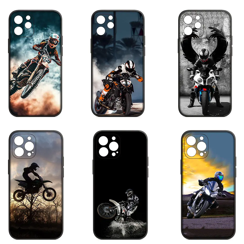 Мотоциклетный спортивный чехол для Apple iPhone 16 15 14 13 12 11 Pro Max 6 6S Plus + SE мягкий