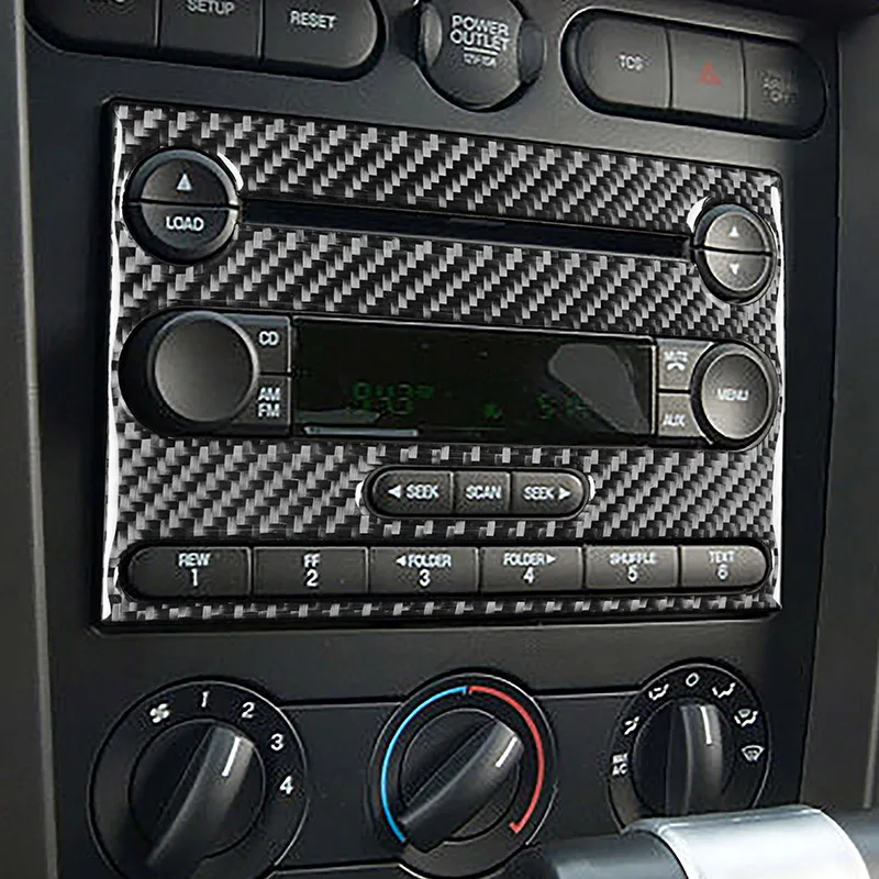 

Center Console Radio Panel Decorative Stickers Carbon Fiber Trim Strips For Ford Mustang 2005-2009 Car Interior Accessories