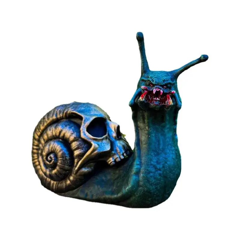 

Snail Skull Ornament Horror Skeleton Snail Statue Resin Crafts Bloody Snail Skull Figurine For Lawn Front Door Parterre Sill