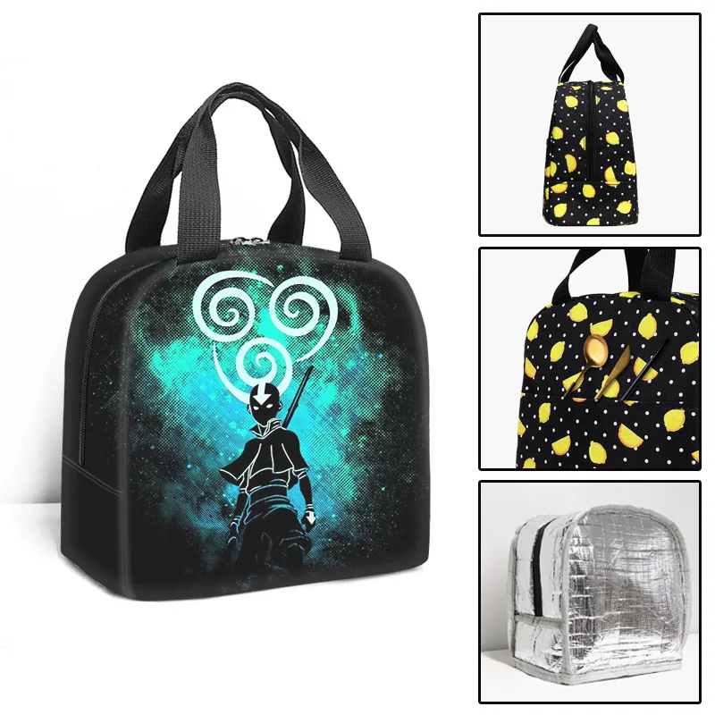 Anime Avatar The Last Airbender Portable Cooler Lunch Bag Student Thermal Insulated Food Bag Travel Work Lunch Box for Women Men