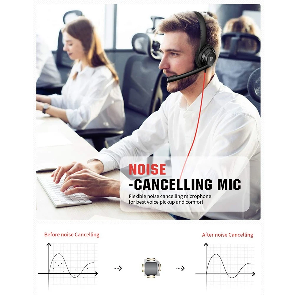 USB-гарнитура NUBWO с микрофоном шумоподавлением для портативного компьютера PS5