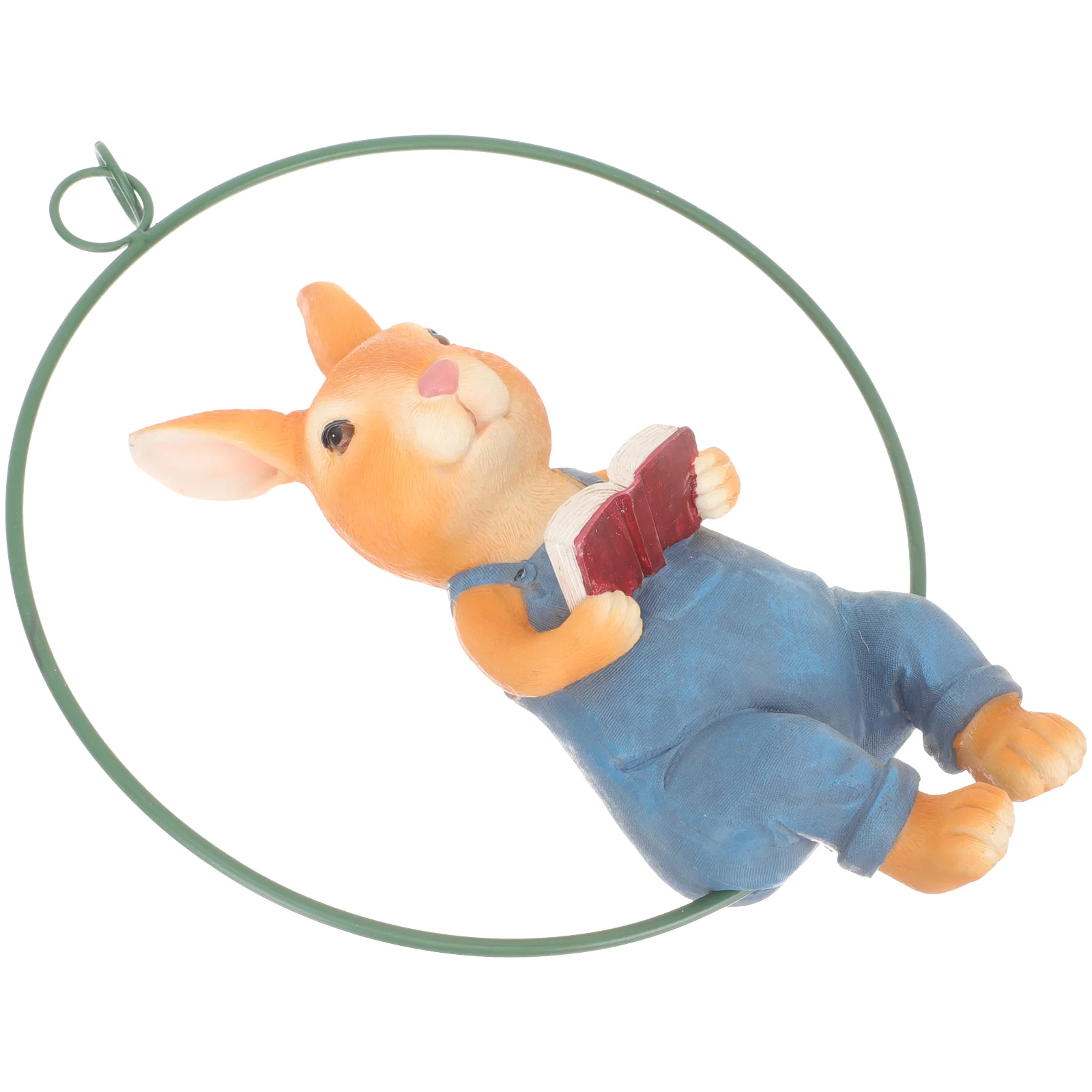 

Cute Swing Resin Rabbit Garden Bunny Statue Landscape Hanging Decoration Simulation Bunny Statue