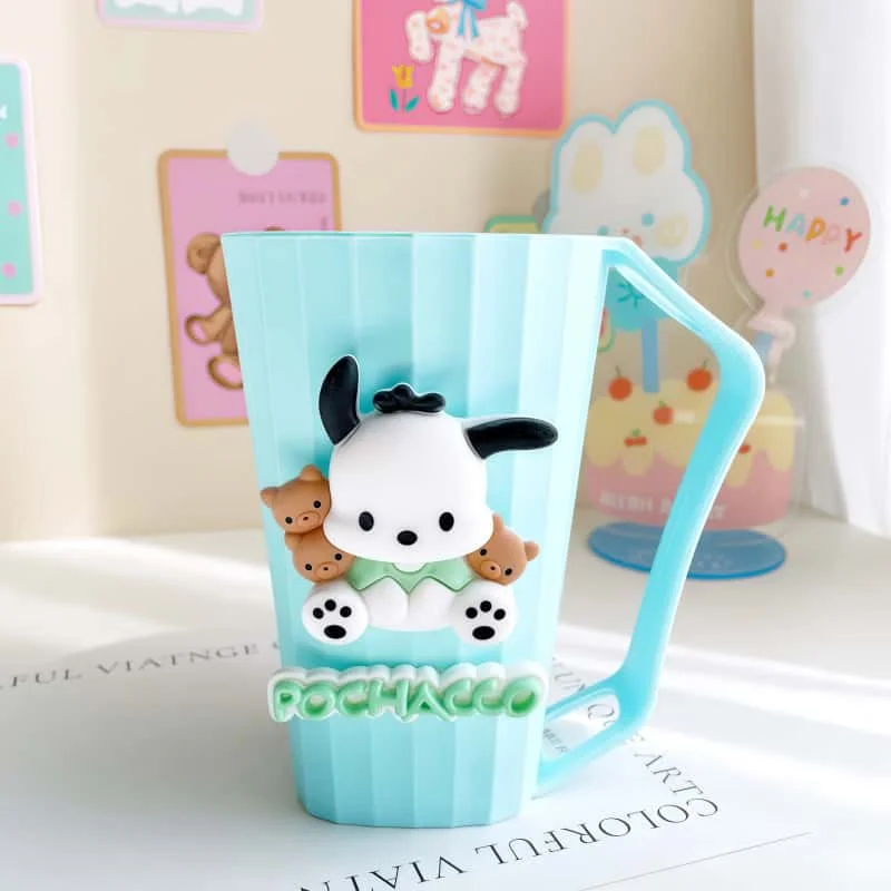 Фото Kawaii Kuromi Туалет Sanrio Милый с ручкой Высоко красивая мелодия Детская чашка для полоскания рта Приготовление зубов Праздничный подарок Оптовая продажа №3