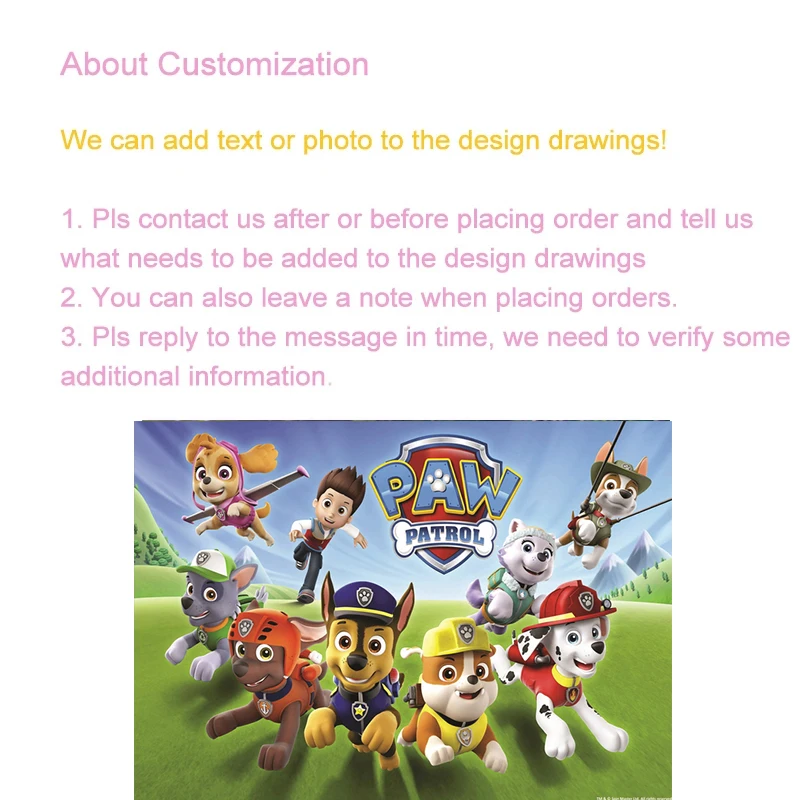 Виниловый фон с изображением собачки из м/ф Щенячий патруль |