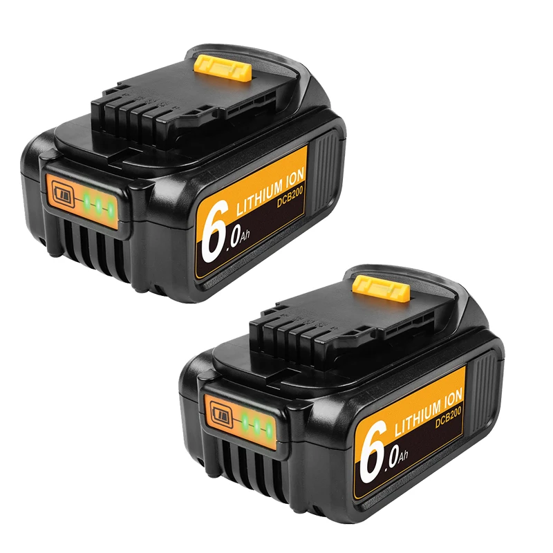 Новинка 2023, литий-ионная батарея Dewalt 20 в, 20 вольт, макс. 6000 мАч/9000 мАч, зарядка DCB200 DCB182 DCB205 DCB206-2