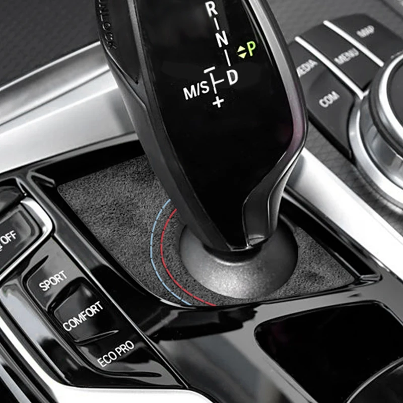 Фото Сделано из алькантары для BMW 5 серии G30 G38 6GT, центральная консоль, панель переключения передач, наклейка, автомобильные аксессуары премиум-класса для интерьера №1