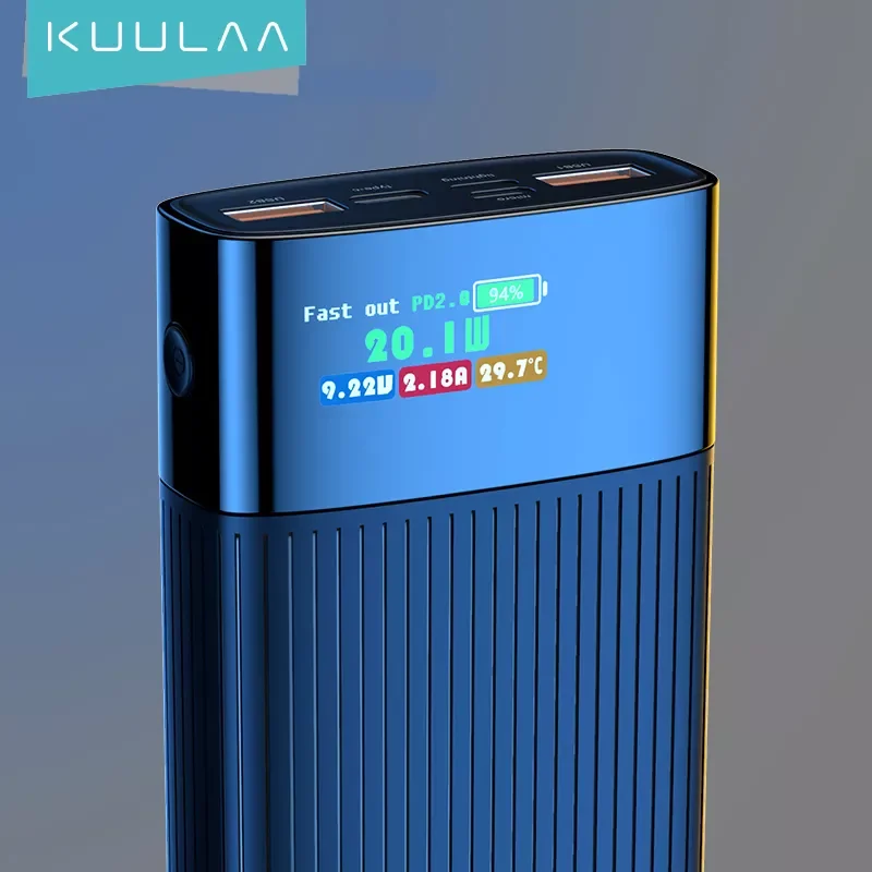 

2023NEW KUULAA Digital Display Power Bank 20000mAh QC PD 3.0 PoverBank Fast Charging PowerBank 20000 mAh USB External Battery Ch