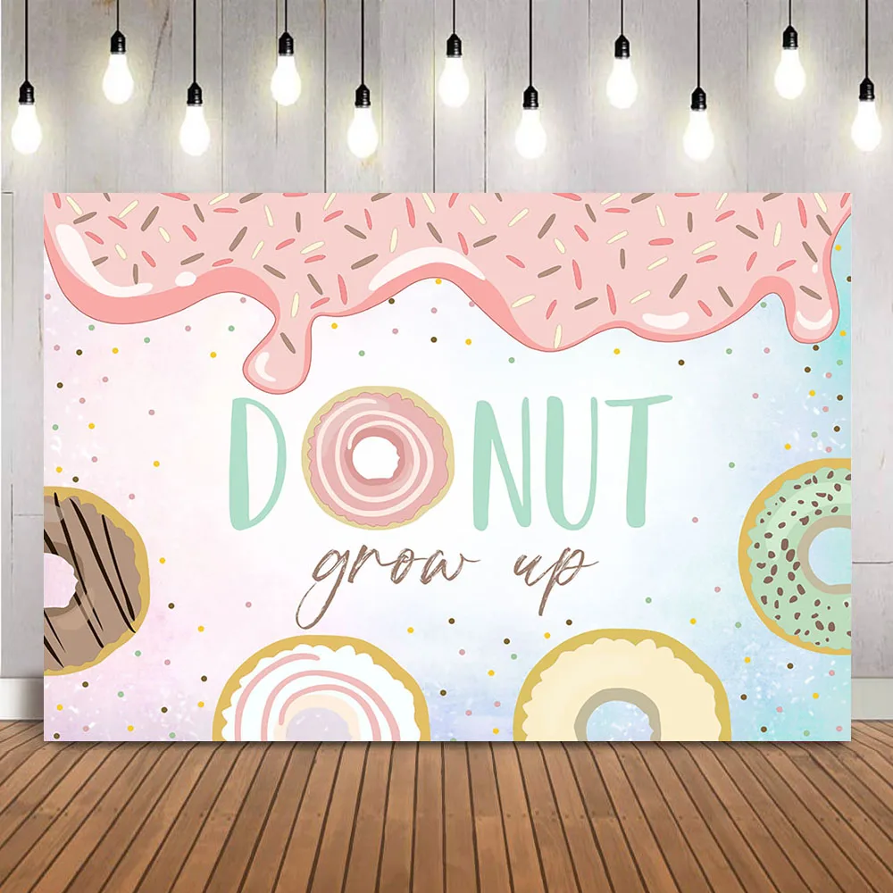 

Фон для фотосъемки новорожденных девочек с изображением пончиков