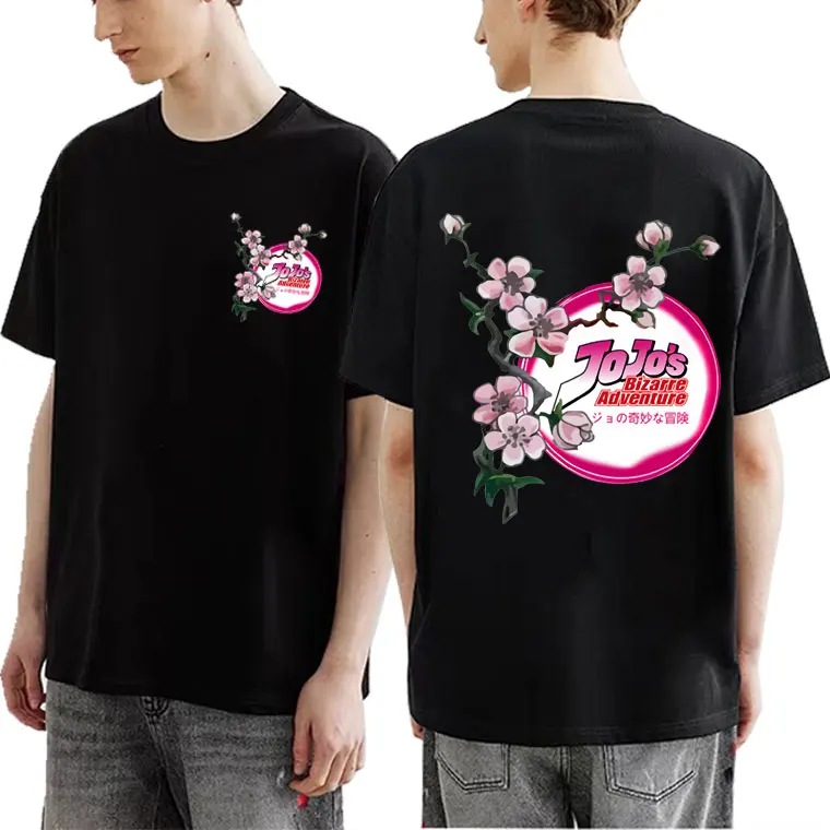 

Japan Anime Jojo Bizarre Adventure Graphic Printed Logo Tshirt Men Women Loose Cotton T Shirts Tops Unisex Manga Trend T-shirt