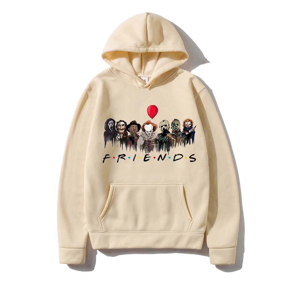

Horror Friends Cartoon Hoodies Men Women Oversized Sweatshirts Pullovers Harajuku Casual Streetwear Spring/Autumn Crewneck Top