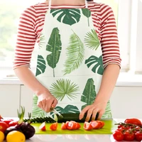 printed apron plant flower home multifunctional kitchen men women chef cooking halter sleeveless waist bib cleaning pinafores