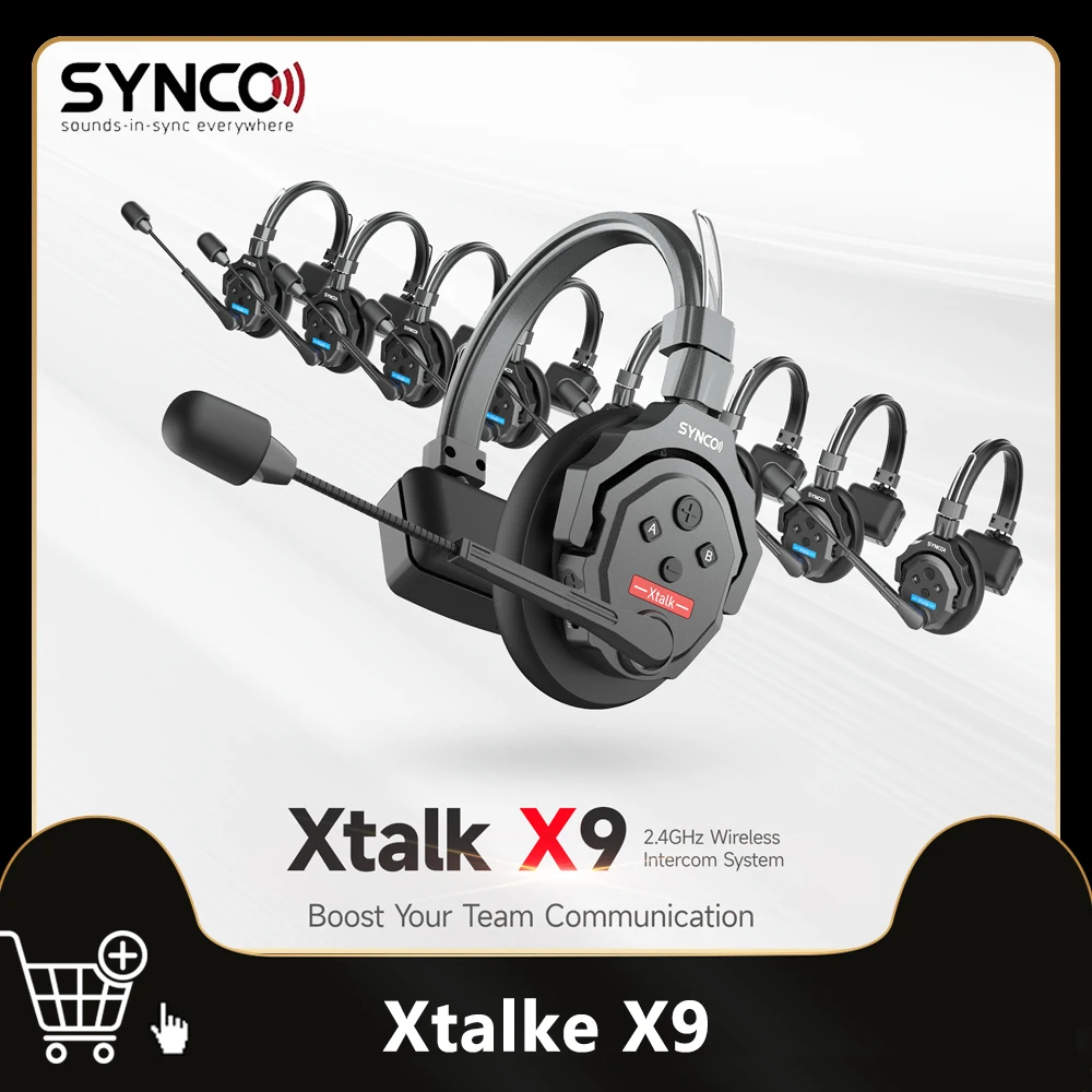 Беспроводная система внутренней связи SYNCO XTalk X9 2 4 ГГц гарнитура для