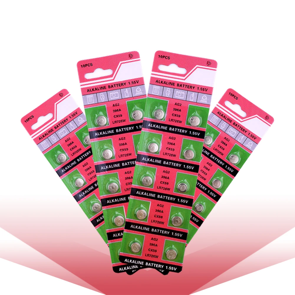 

100 шт., кнопочные батарейки LR726 AG2 SR726SW CX59 LR59 SR59 397 396A G2A G2 1,5 в, щелочные батарейки, батарейки для часов, часов