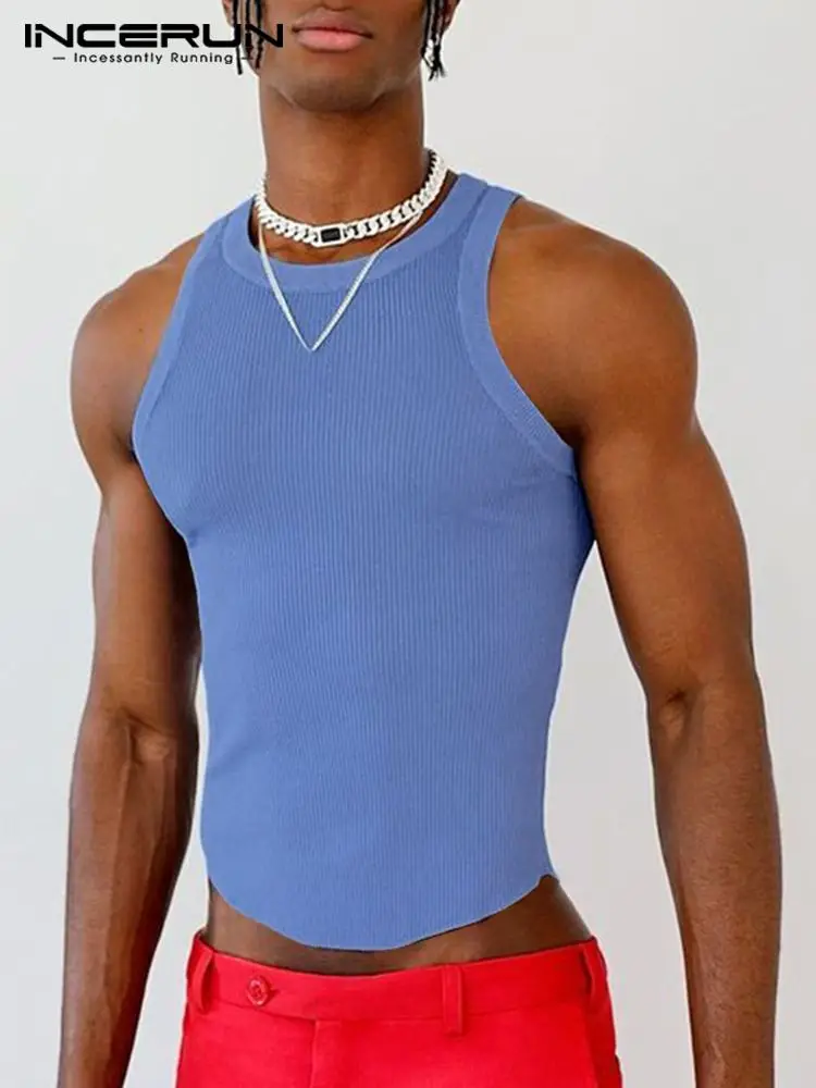 

Sexy Stylish Style Men's Knit Vests Stylish Solid Comfortable Male Hot Sale Leisure Streetwear Tank Tops S-5XL INCERUN Tops 2022