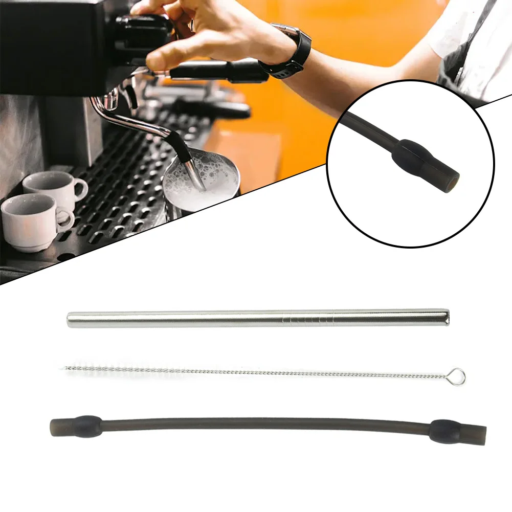 

1 Set Coffee Machine Stainless Steel Milk Pipe And Cleaning Brush Set For Bosch VeroAroma And For Siemens EQ.6 Series