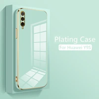 Luxury Square Plating Phone Case For Huawei Smart Pro 2019 Y9S ShockProof Soft TPU Silicone Back Cover Fundas