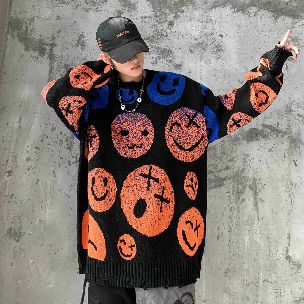 

Long Sleeve Funny Cute Oversized Women's Knit Sweater Top y2k Streetwear Harajuku Kawaii Clothes Women Winter Coats 2022 Female