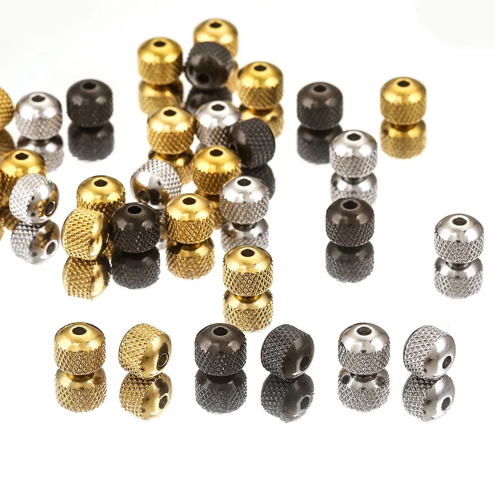 Бусины из нержавеющей стали Alisaya черные 6-8 мм 20 шт.