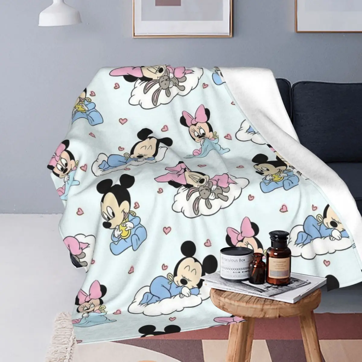 Милые Мультяшные одеяла Микки Маус флисовые всесезонные многофункциональные