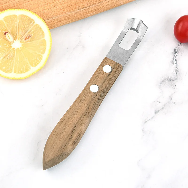 

Stainless Steel Lemon Peeler Wooden Handle Fruit Lemon Peeling Grater