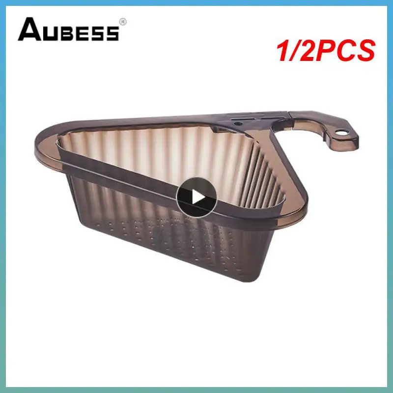 

1/2PCS Stainless Steel Triangle Drain Rack Plastic Sink Drain Basket Shelf Sink Strainer Sponge Holder Filter Sink Receiving