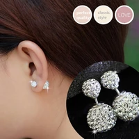 rhinestone double bead womens earrings fashion jewelry 2022 round bead vintage womens earrings cute jewelry girl gift