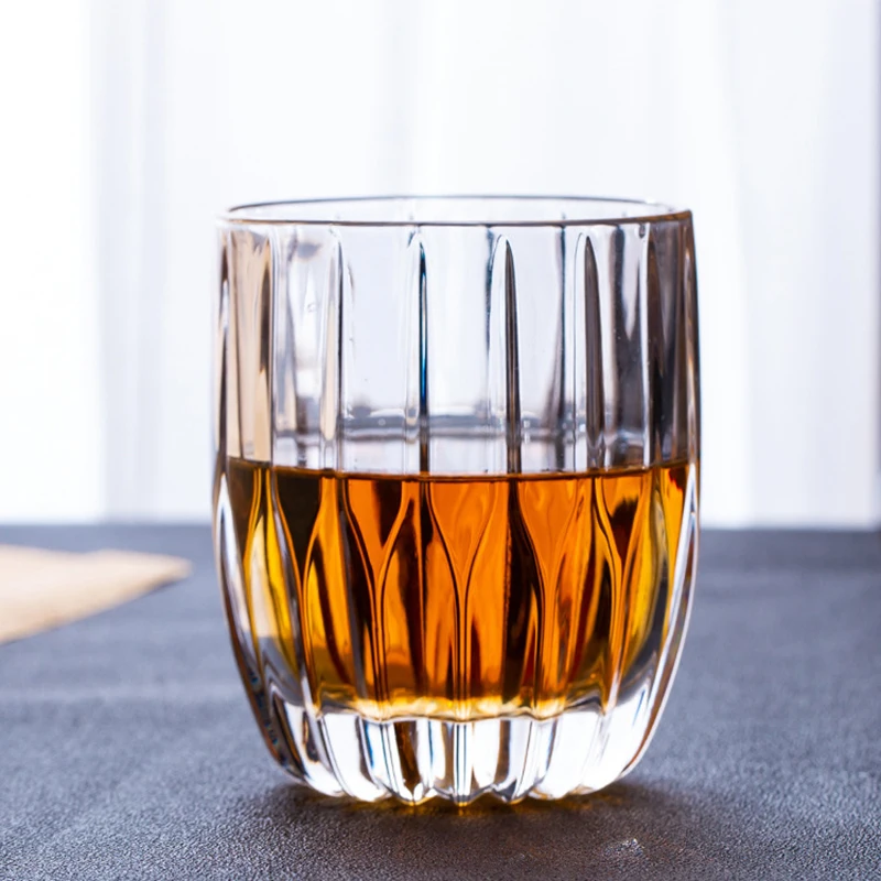 285 мл 2 шт. набор европейская стеклянная чашка в вертикальную полоску прозрачная