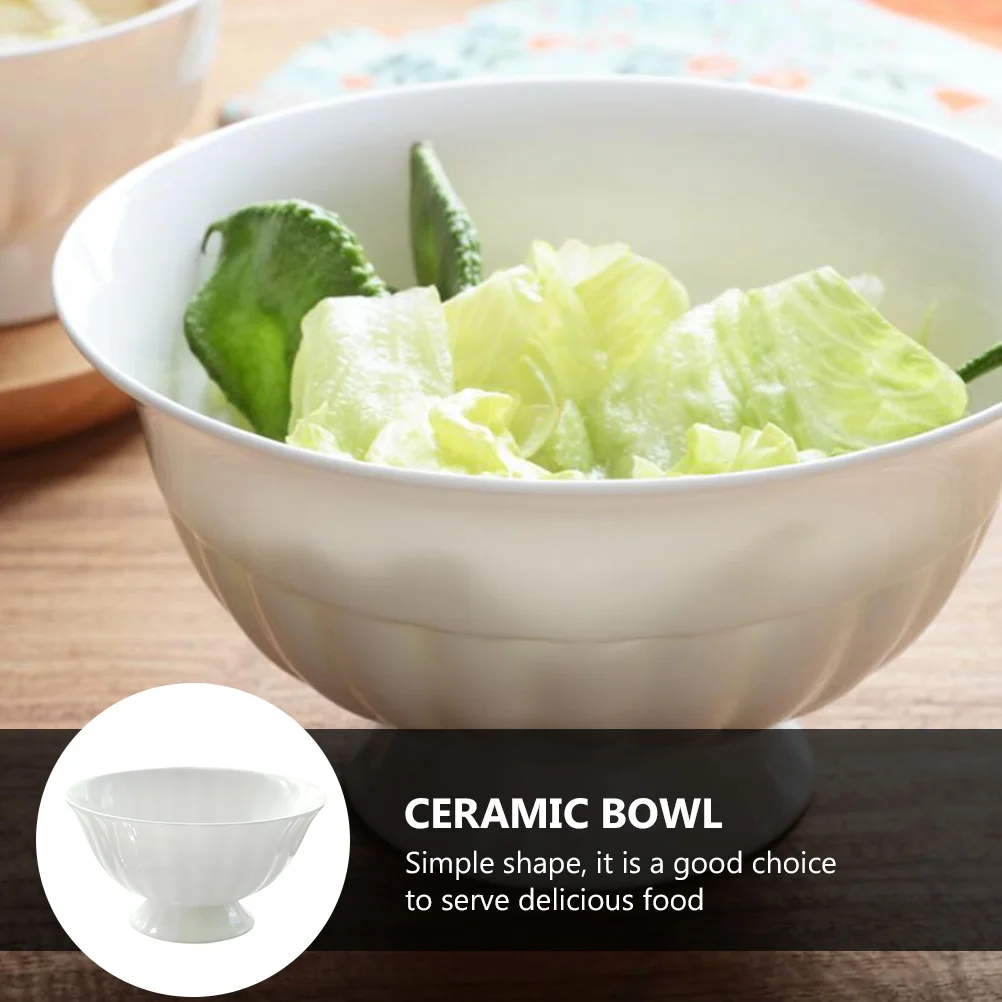 

Bowl Bowls Ceramic Cereal Serving Soup Salad Rice Noodle Porcelain Ramen Large Dessert Fruit Pasta Cream Ice Mixing Snack Cups