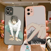 anime manga death note ryuk phone case for iphone x xr xs 7 8 plus 11 12 13 pro max 13mini translucent matte shockproof case