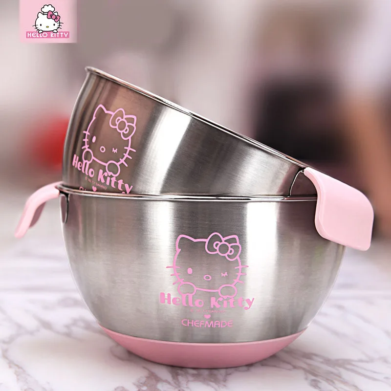 

Sanrio Hellokitty Cinnamoroll Kawaii Learn To Cook Genuine Authorized 20Cm304 Stainless Steel Non-Slip Egg Beater Basin
