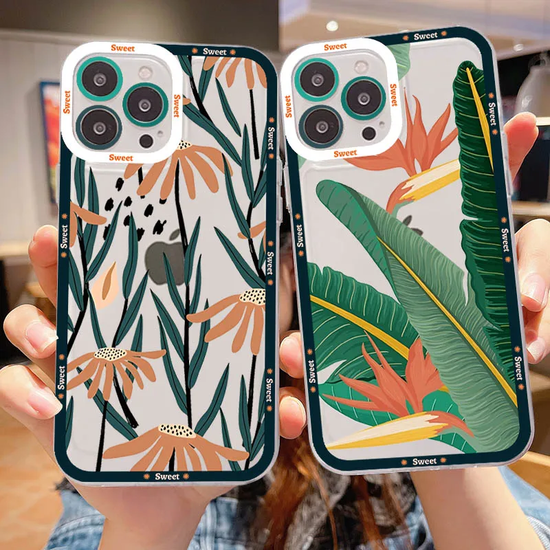 

Foliage Tree Leaves Phone Case For IPhone 14 13 12 11 Pro Max XS X XR SE 2020 6 7 8 Plus Mini Protective Cover