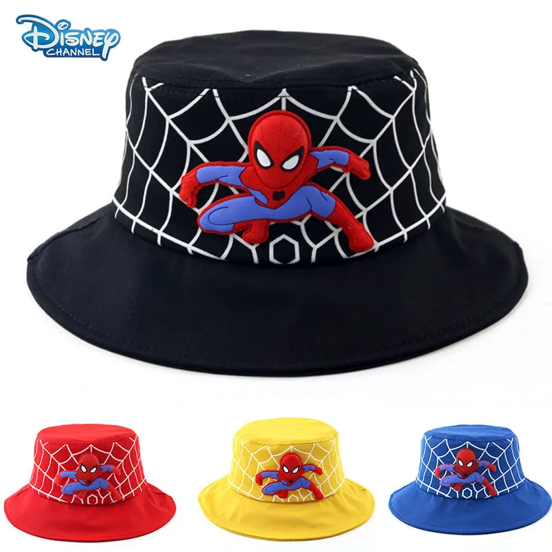 

Disney Cartoon Children Bucket Hat Foldable Spiderman Anime Sunshade Hats for Baby Boys Girls Fisherman Caps Summer Kids Sun Cap