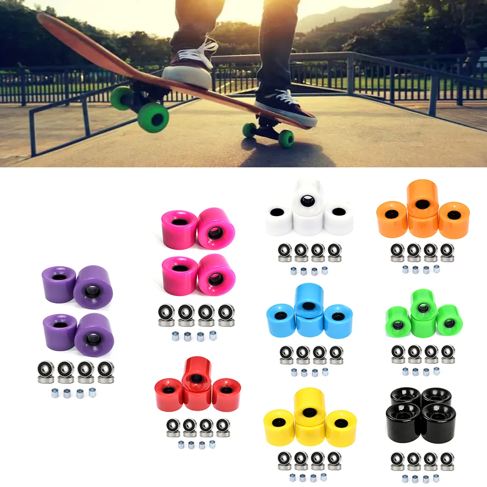 4Pcs Skate Board Skateboard Longboard Wheels 60x45mm 78A  ABEC-9 Bearing Spacers Set Roller Skating Wheel For Standard Cruiser