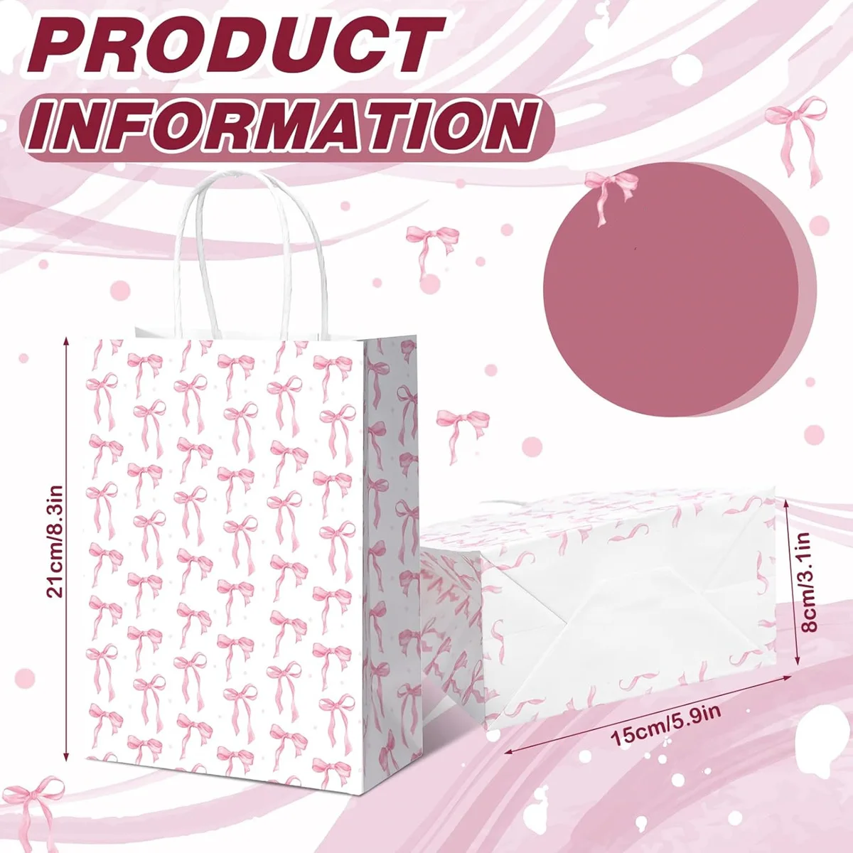 Розовый бумажный подарочный пакет MOONBIFFY