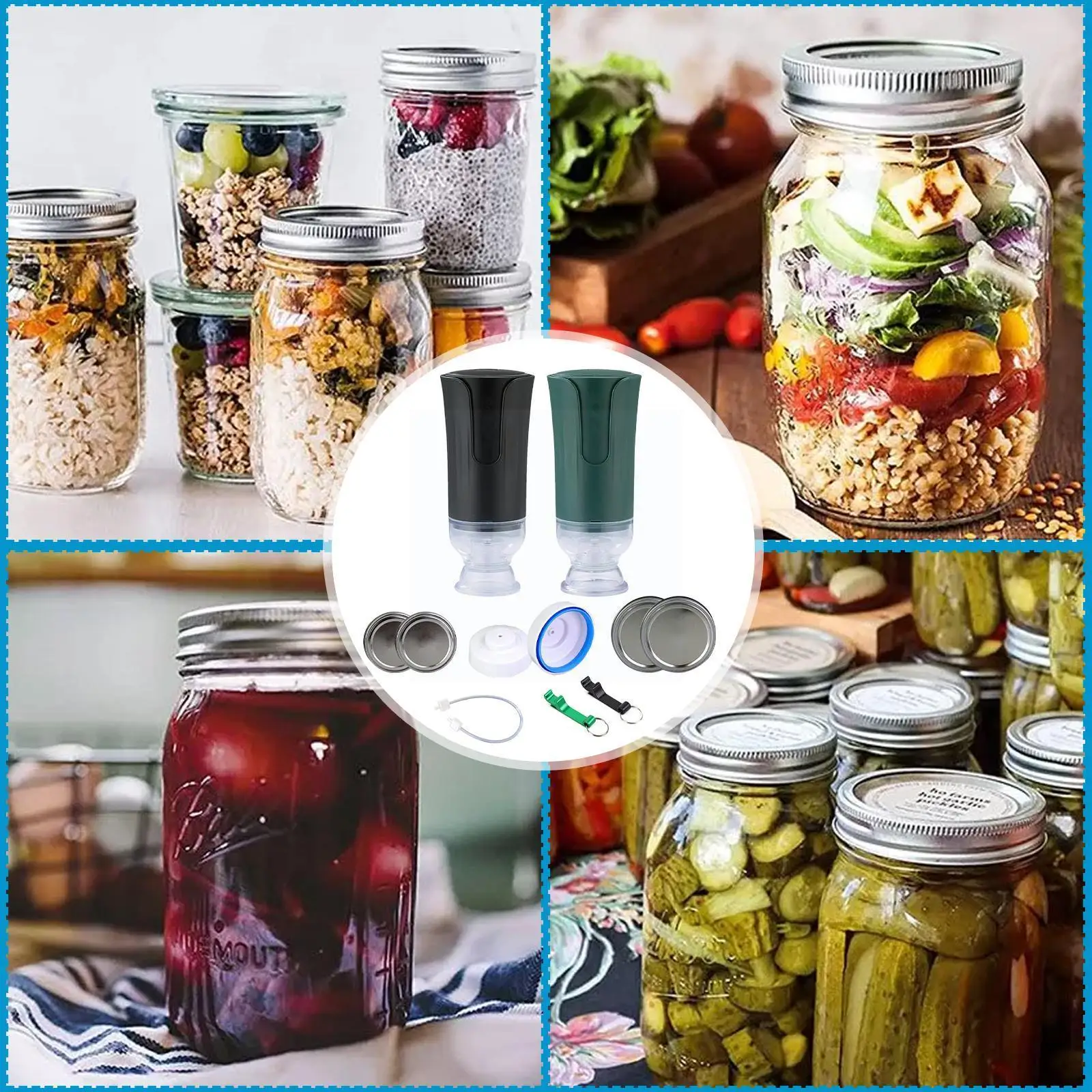 

USB Electric Food Vacuum Sealer Packer Machine Sous with Vacuum Saver Full Food Rolls Kits Start Sealer Vide Bags M7N6