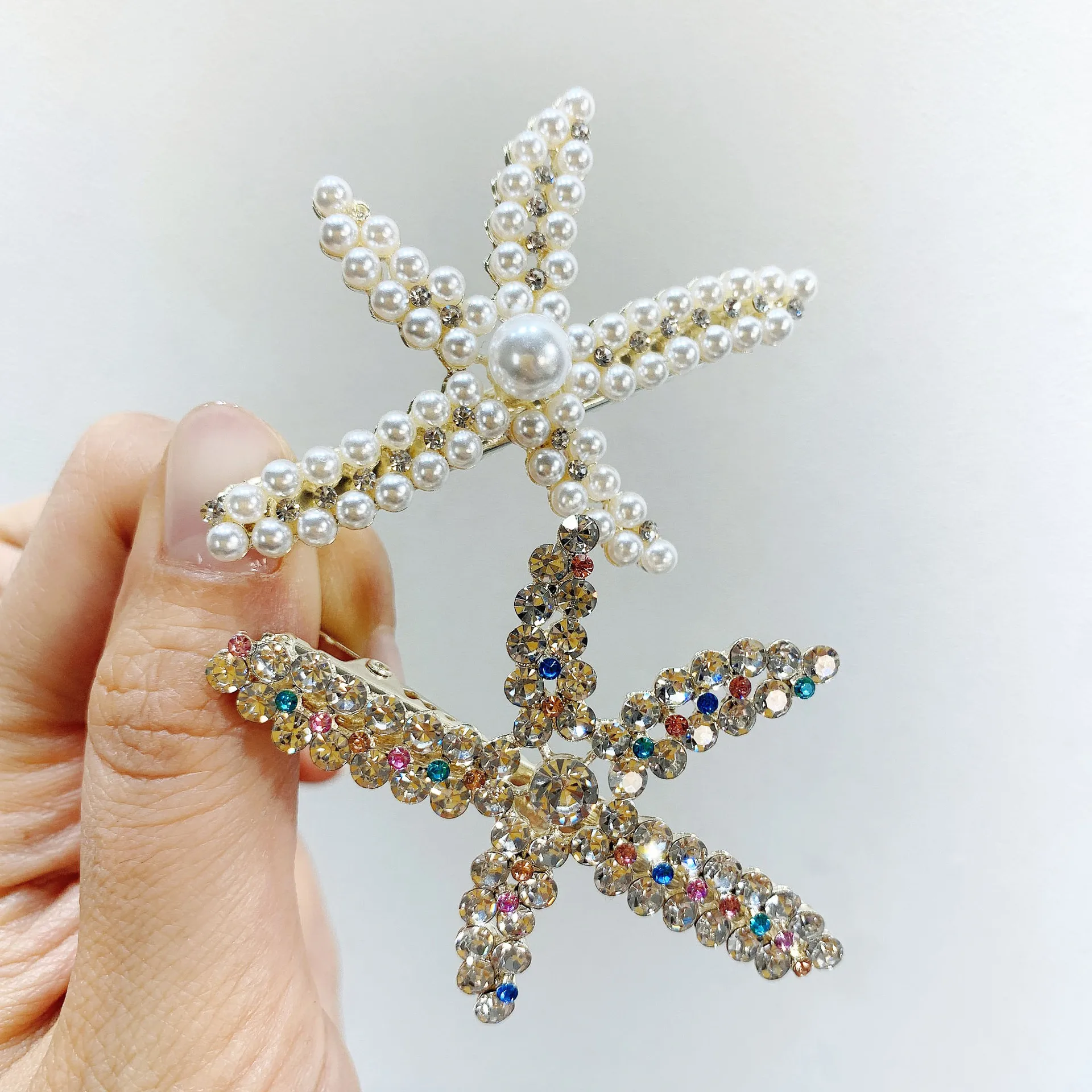 

higood Ms. Child temperament pearl ShanZuan starfish duckbill clip bang clip side word broken clip hairpin headdress