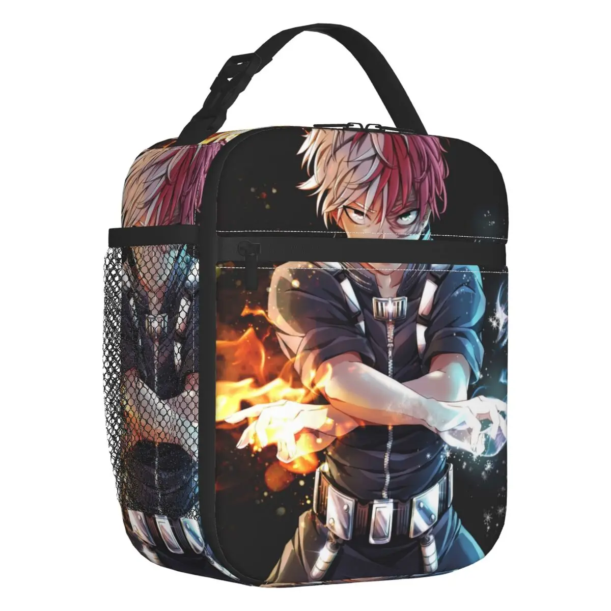 Custom Cool Todoroki BNHA Anime Lunch Bag Men Women Thermal Cooler Insulated Lunch Boxes for Children School