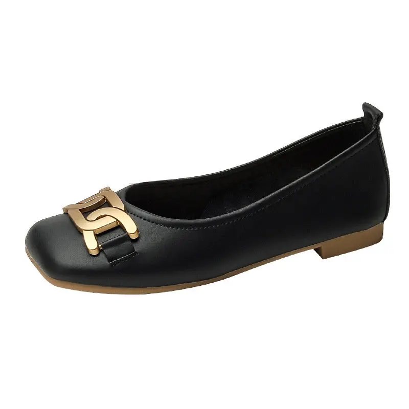 

Genuine Leather Flat Sole Single Shoes Women's Shallow Mouth Versatile Mary Jane Shoes New Soft Sole Leather Comfort Large