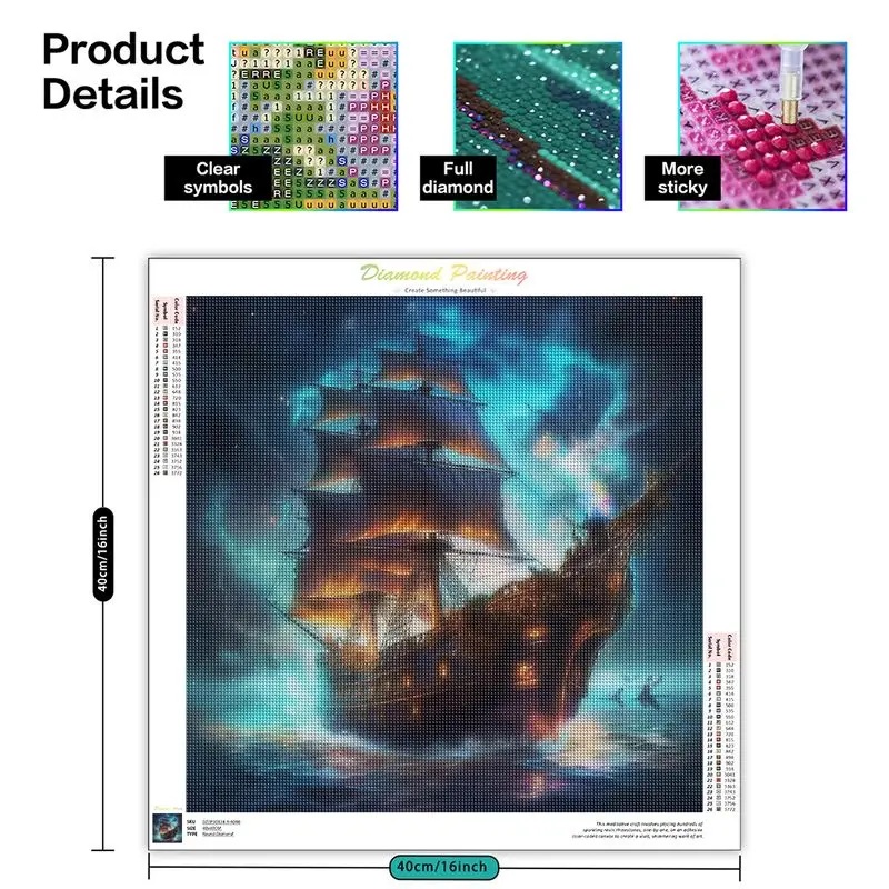 CHENISTORY 5D алмазная живопись полноразмерная вышивка с морским парусником Алмазная